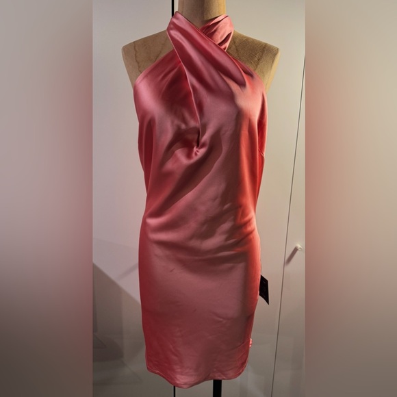 Lulu's coral Asymmetrical Ruched Cocktail Dress size XSmall - Picture 1 of 16